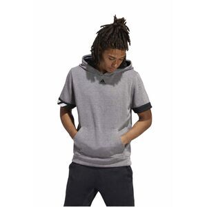 Adidas Cross Up Short Sleeve Hoodie Gray Athletic Training Gym Streetwear Mens M